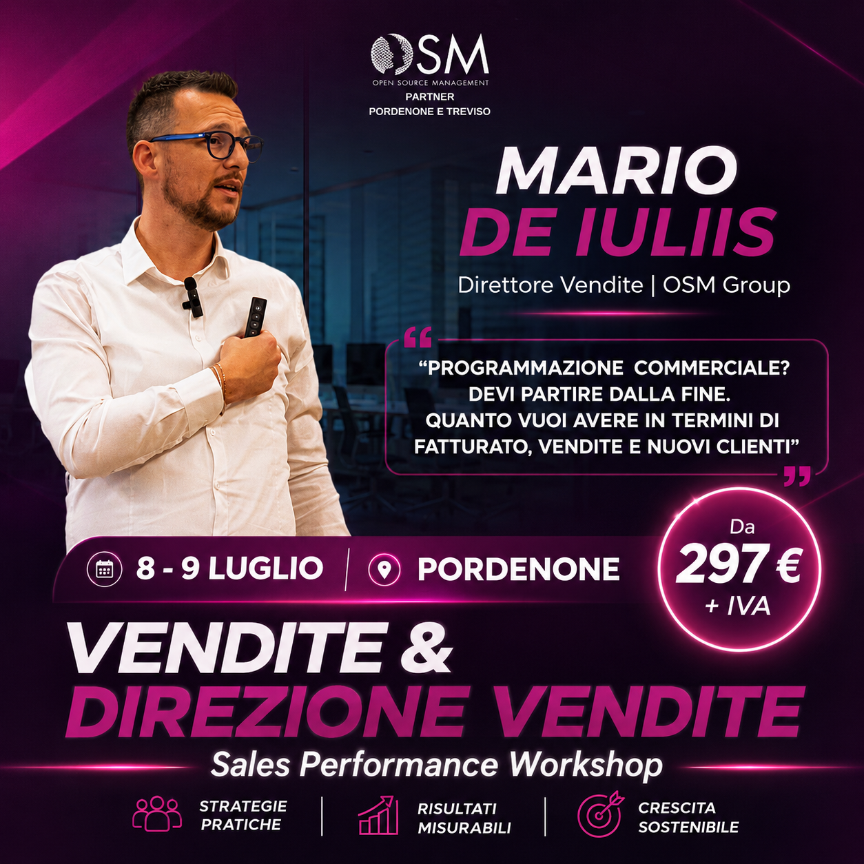 OSM Partner Pordenone Facebook ad: Sales Performance Workshop