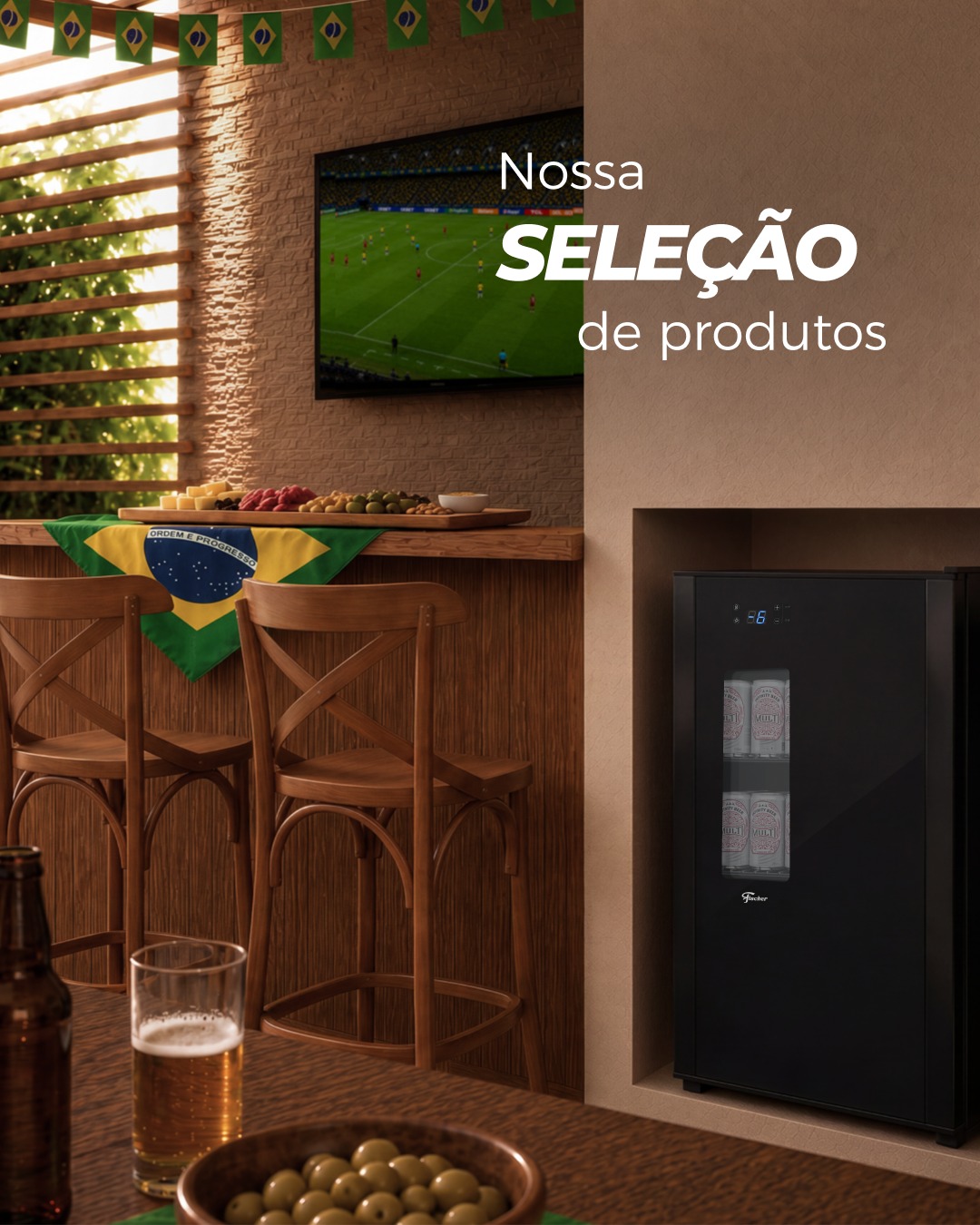 Fischer Facebook ad: Da cervejeira na temperatura ideal aos preparos rápidos…