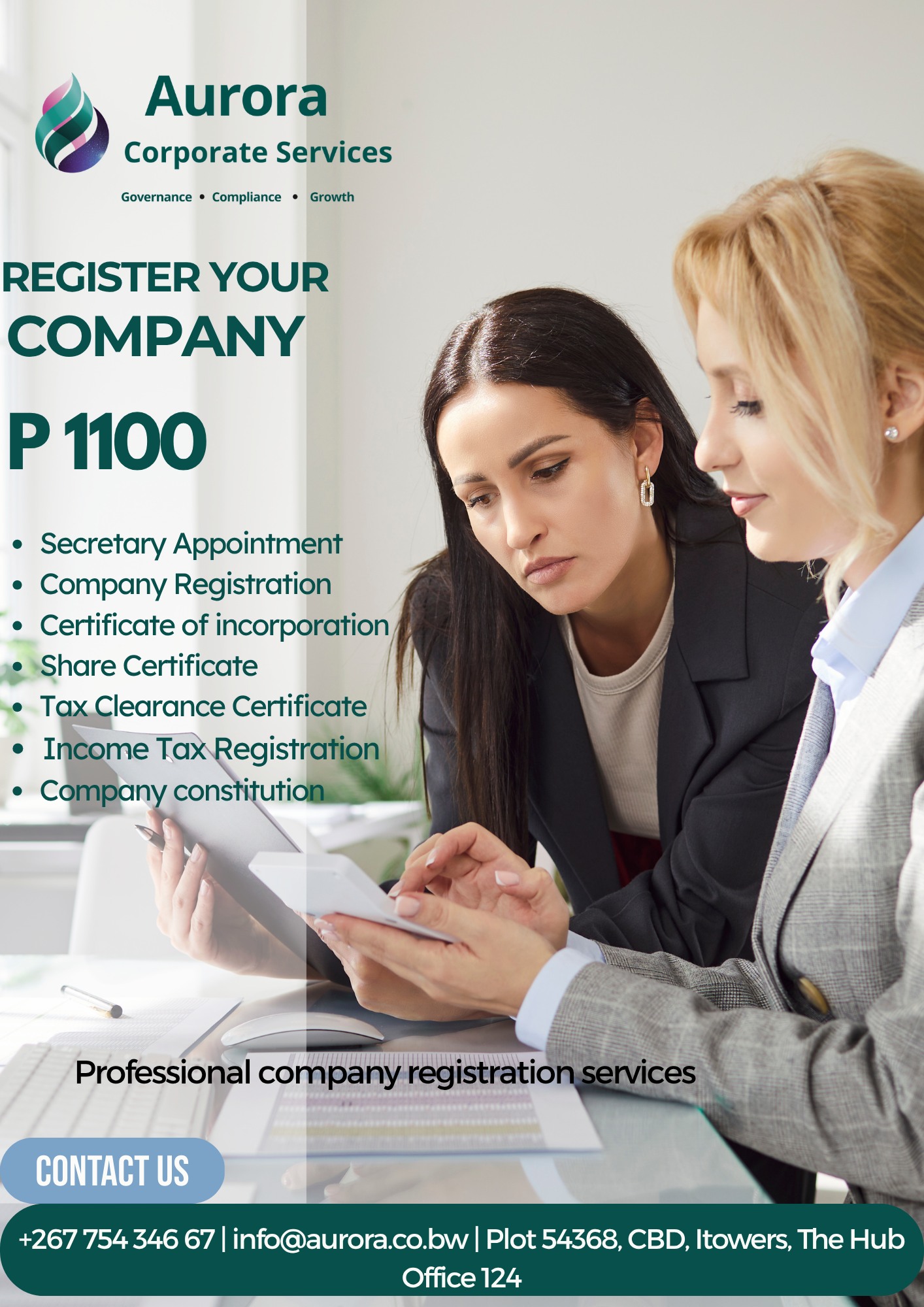 Aurora Consultants Facebook ad: Register Your Company from just P1,100
