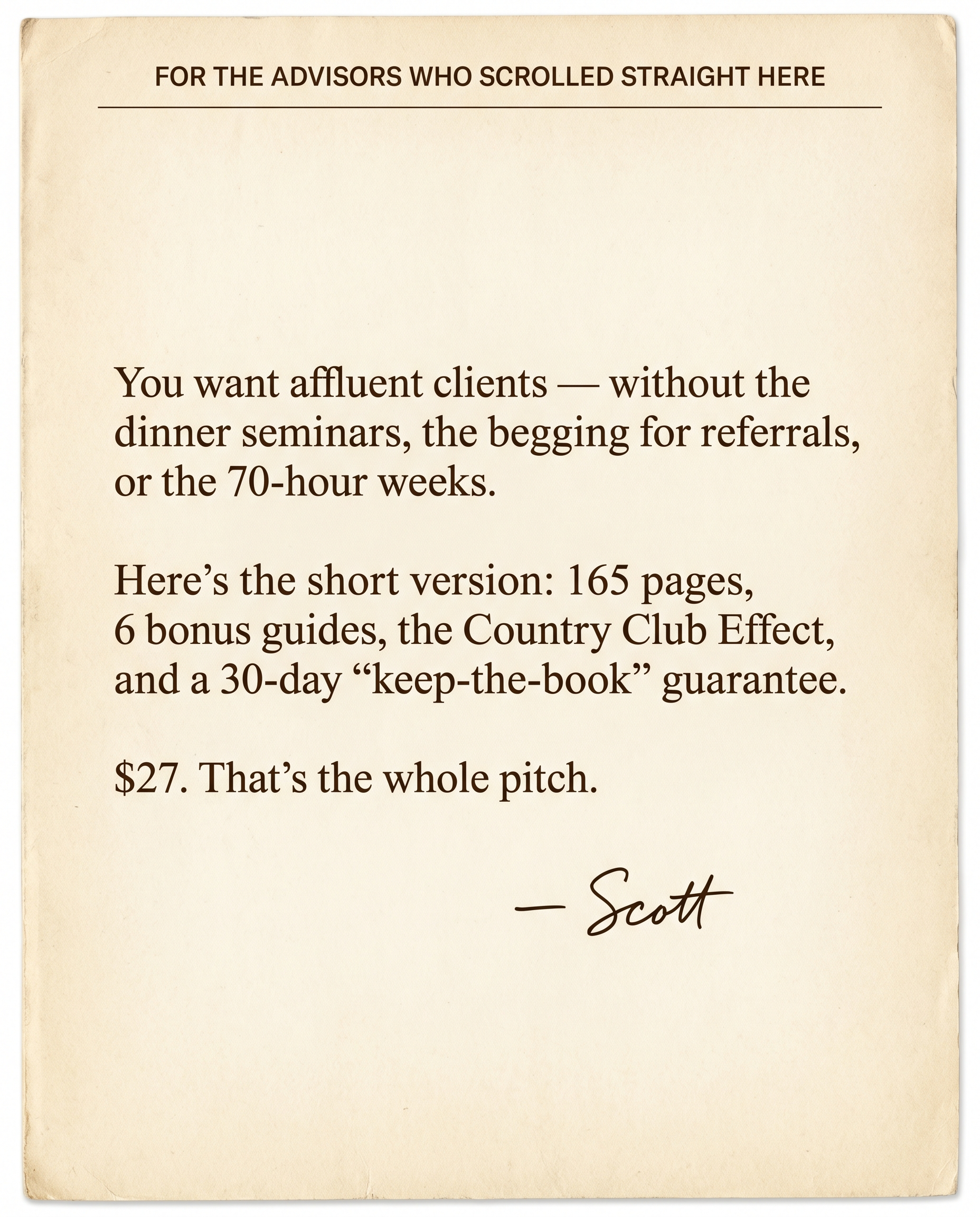 Scott Keffer International Facebook ad