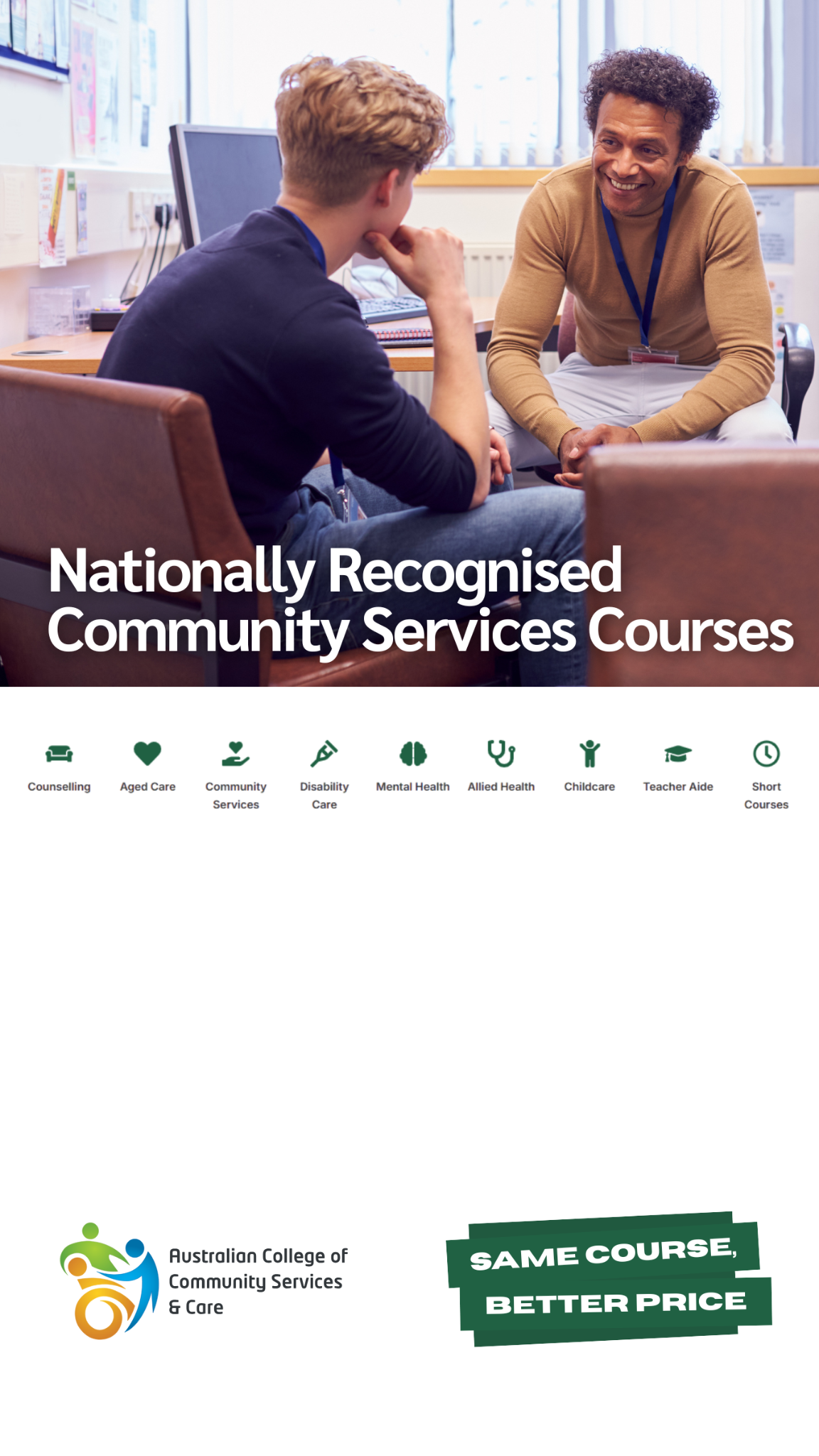 Australian College of Community Services and Care Facebook ad