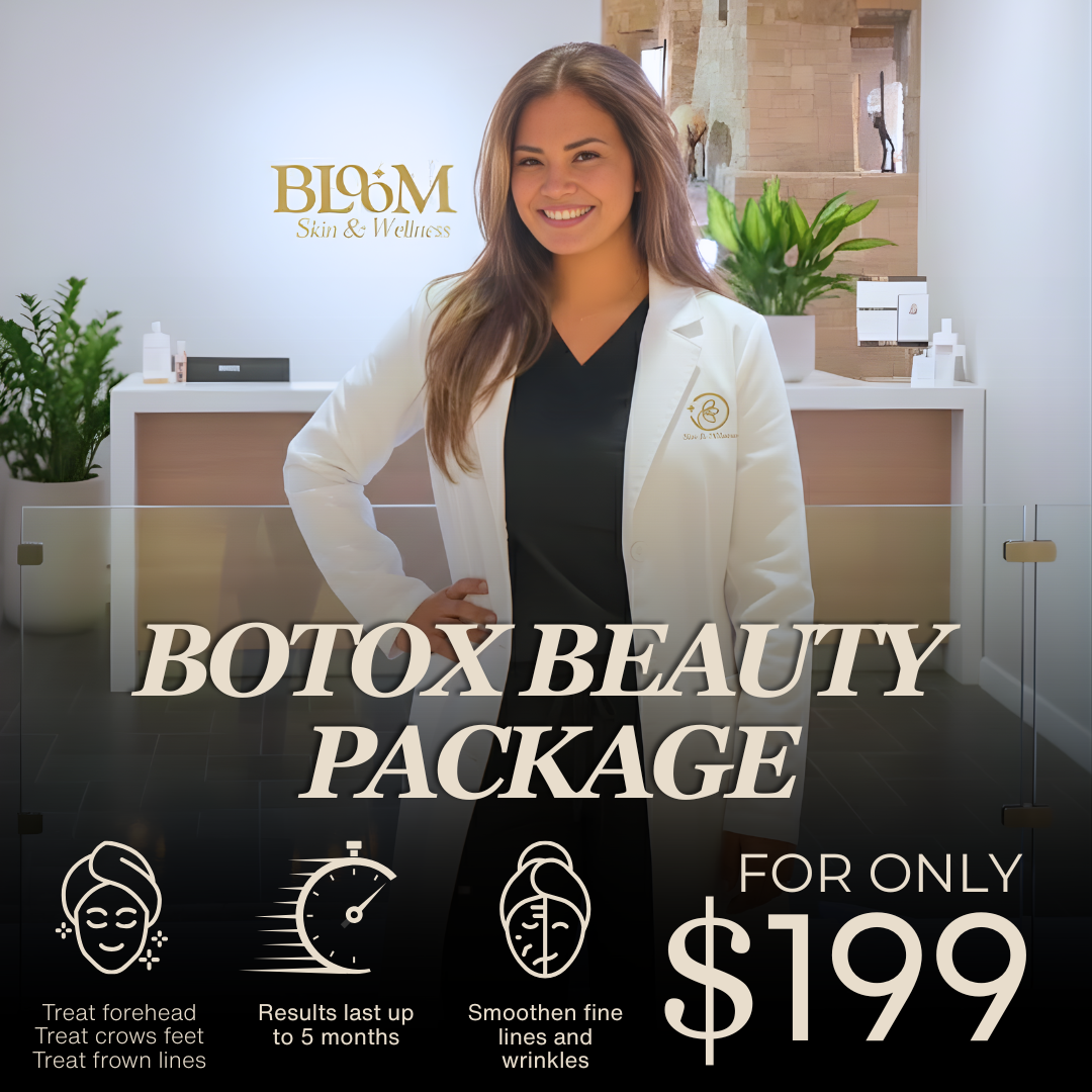 Bloom Skin and Wellness Facebook ad: Smooth Away Wrinkles with Botox, Only $199