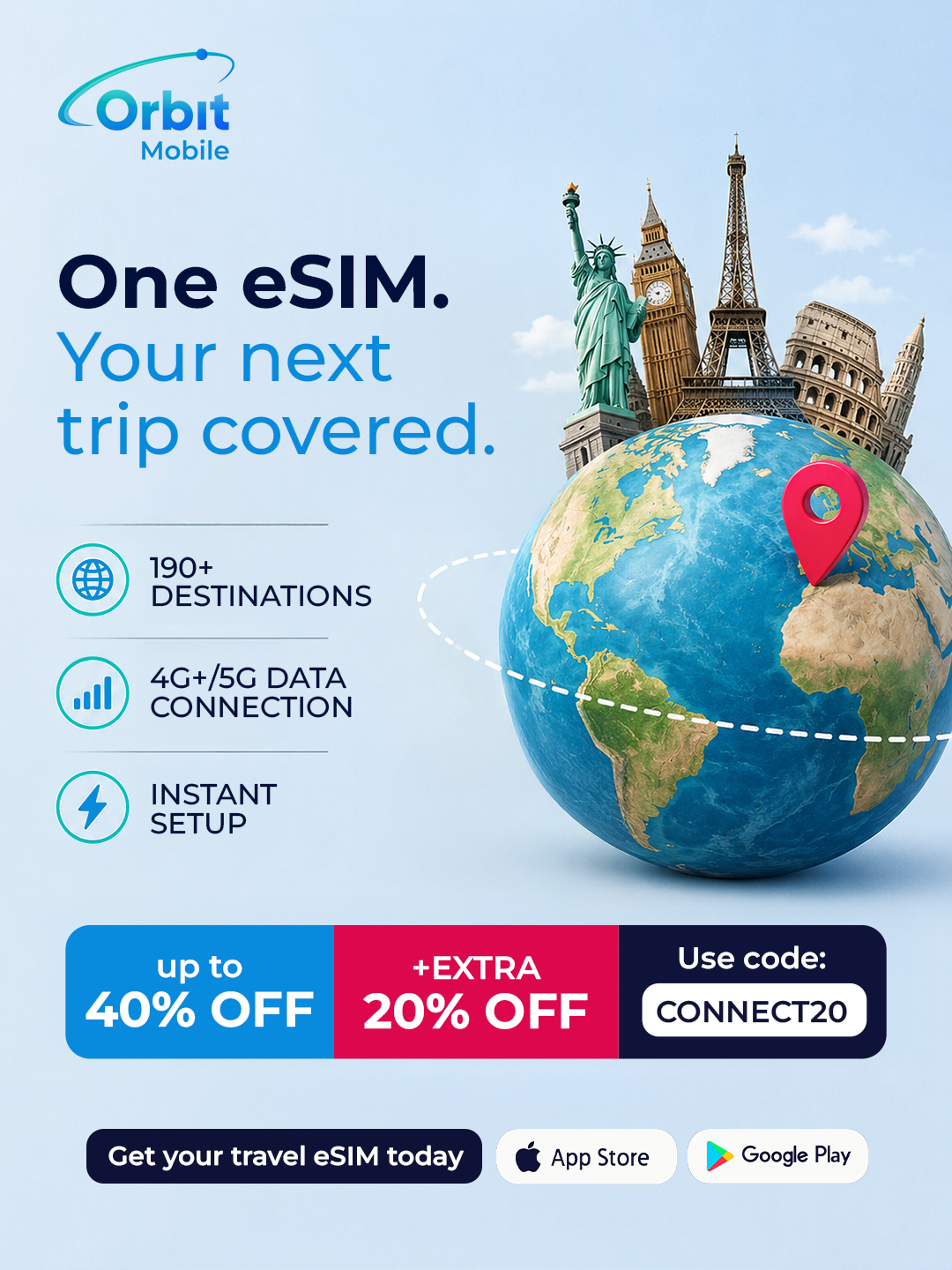 Orbit Mobile Travel App Facebook ad