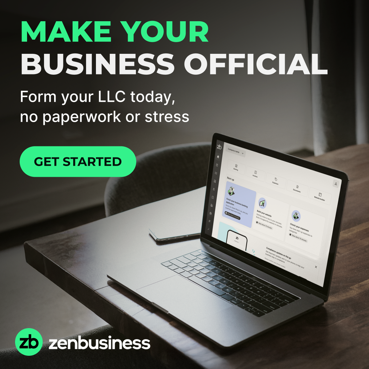 ZenBusiness Facebook ad