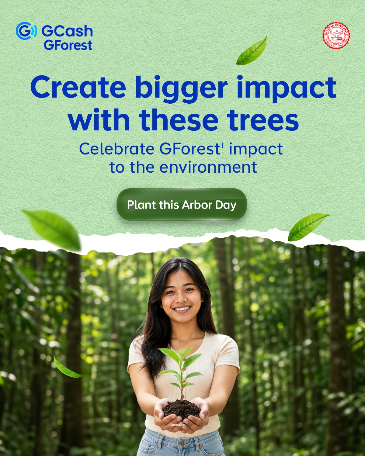 GCash Facebook ad: Celebrate Arbor Day and the GForest Anniversary with…