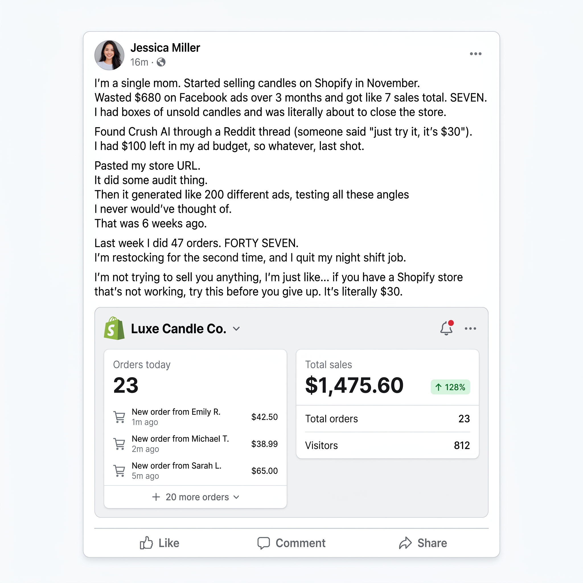 trycrush.ai Facebook ad