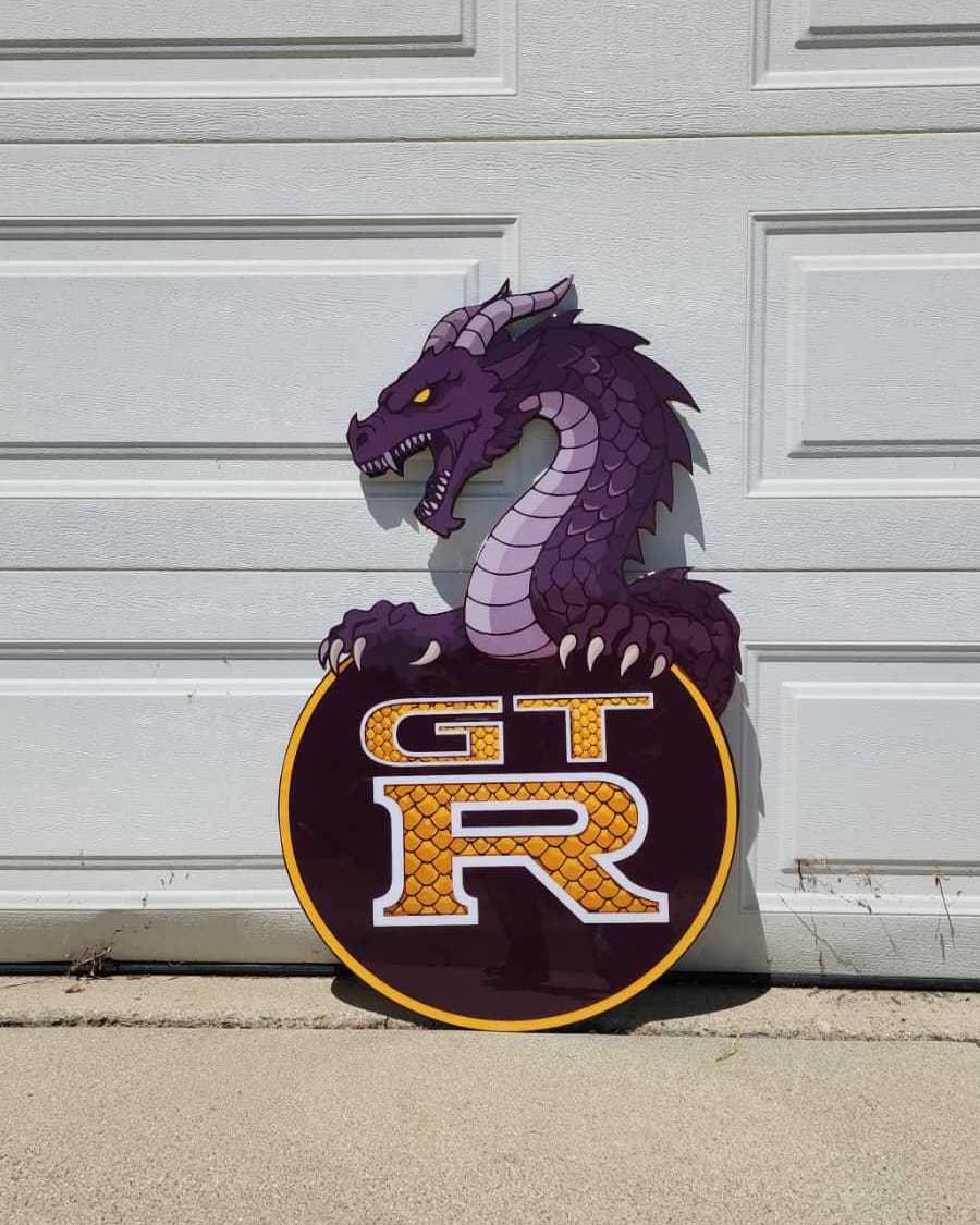 Samantha Aguilar Facebook ad: Nissan GTR Dragon Wooden Garage Sign, 40inch