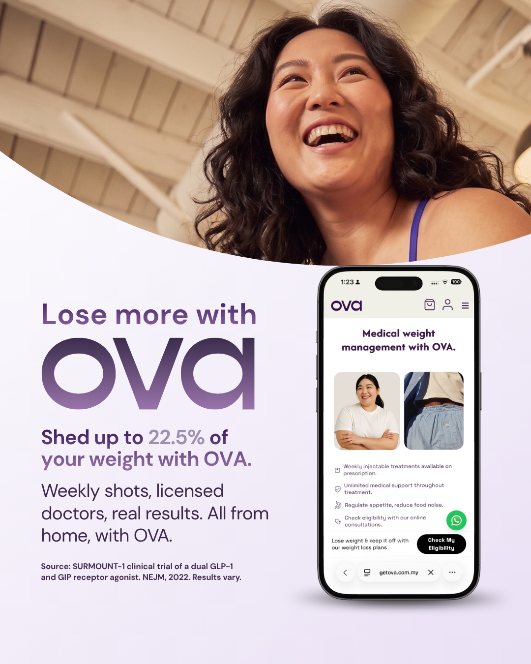 Getova Facebook ad: Achieve up to 22.5% weight loss