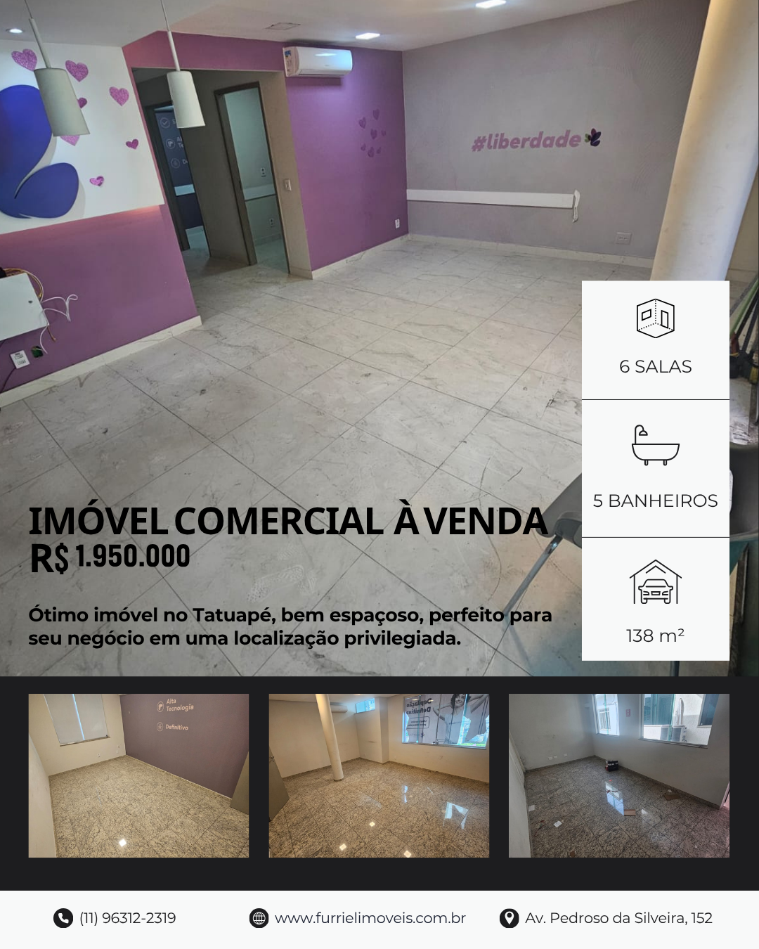 Furriel Imóveis Facebook ad: Imóvel Comercial para renda no Tatuapé