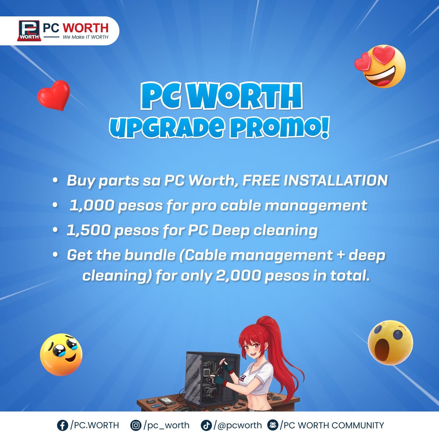 PC WORTH Facebook ad