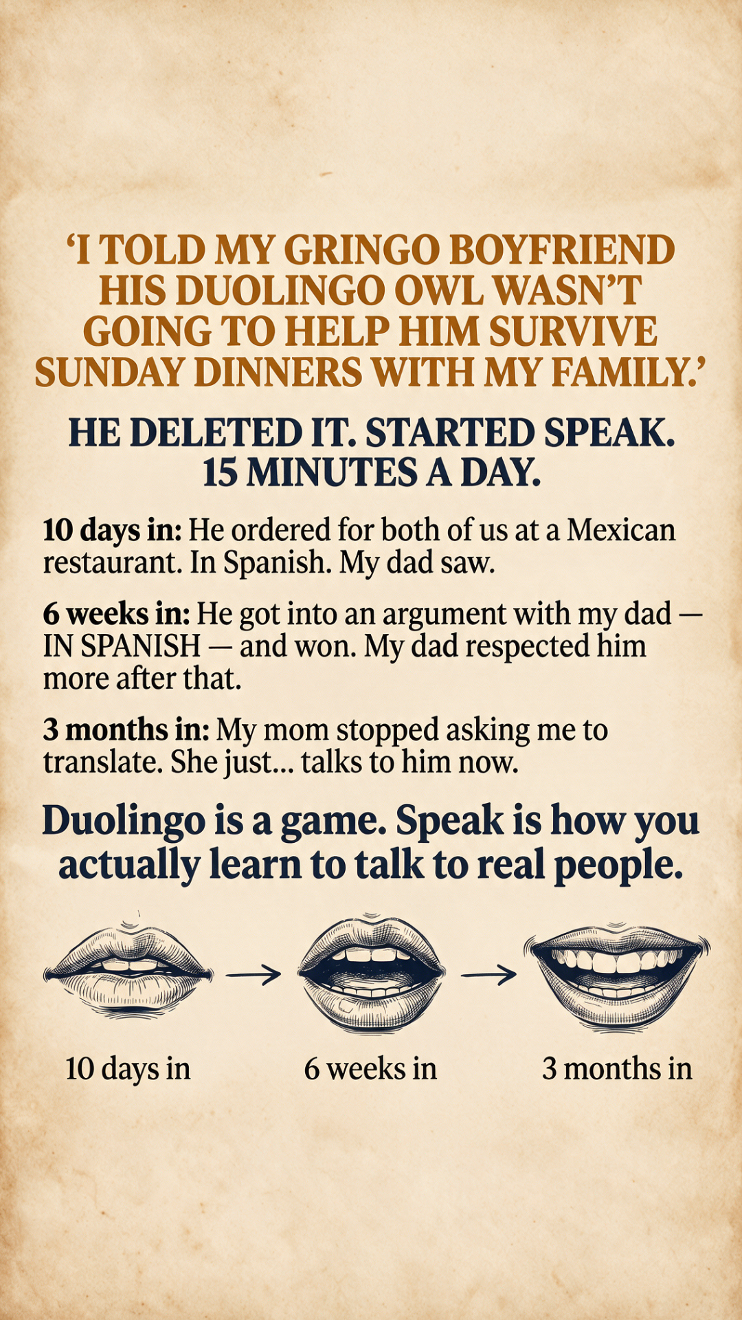 Speak Facebook ad
