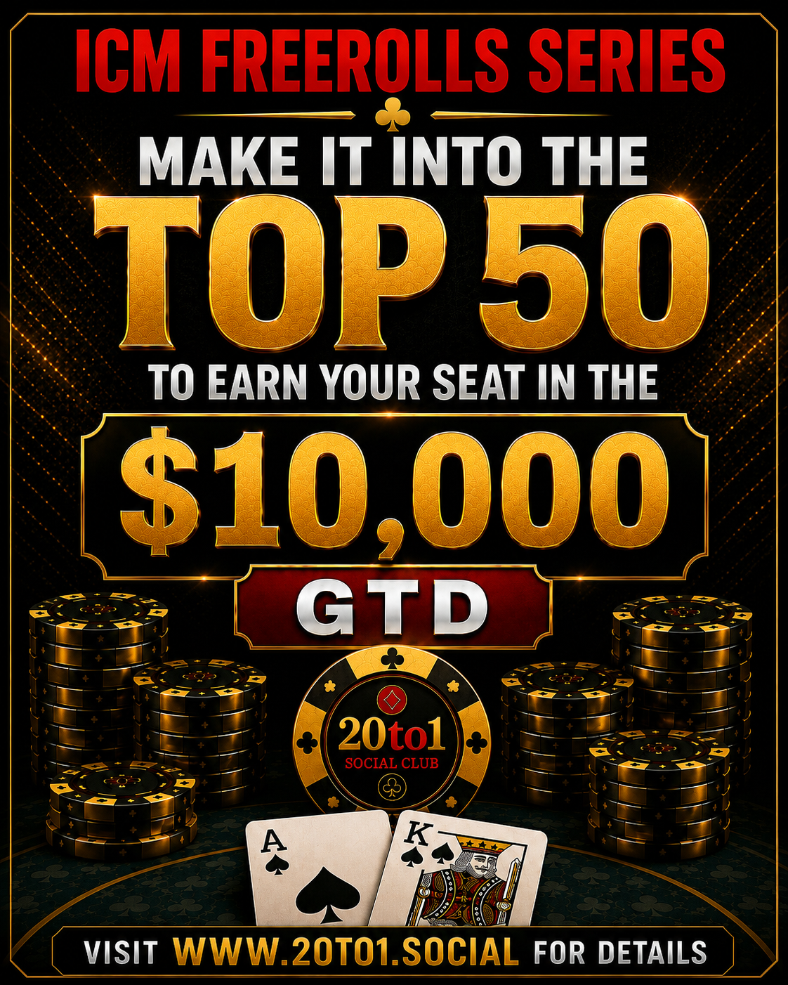 20 to 1 Social Club Facebook ad: ICM CHOP Freeroll Series!