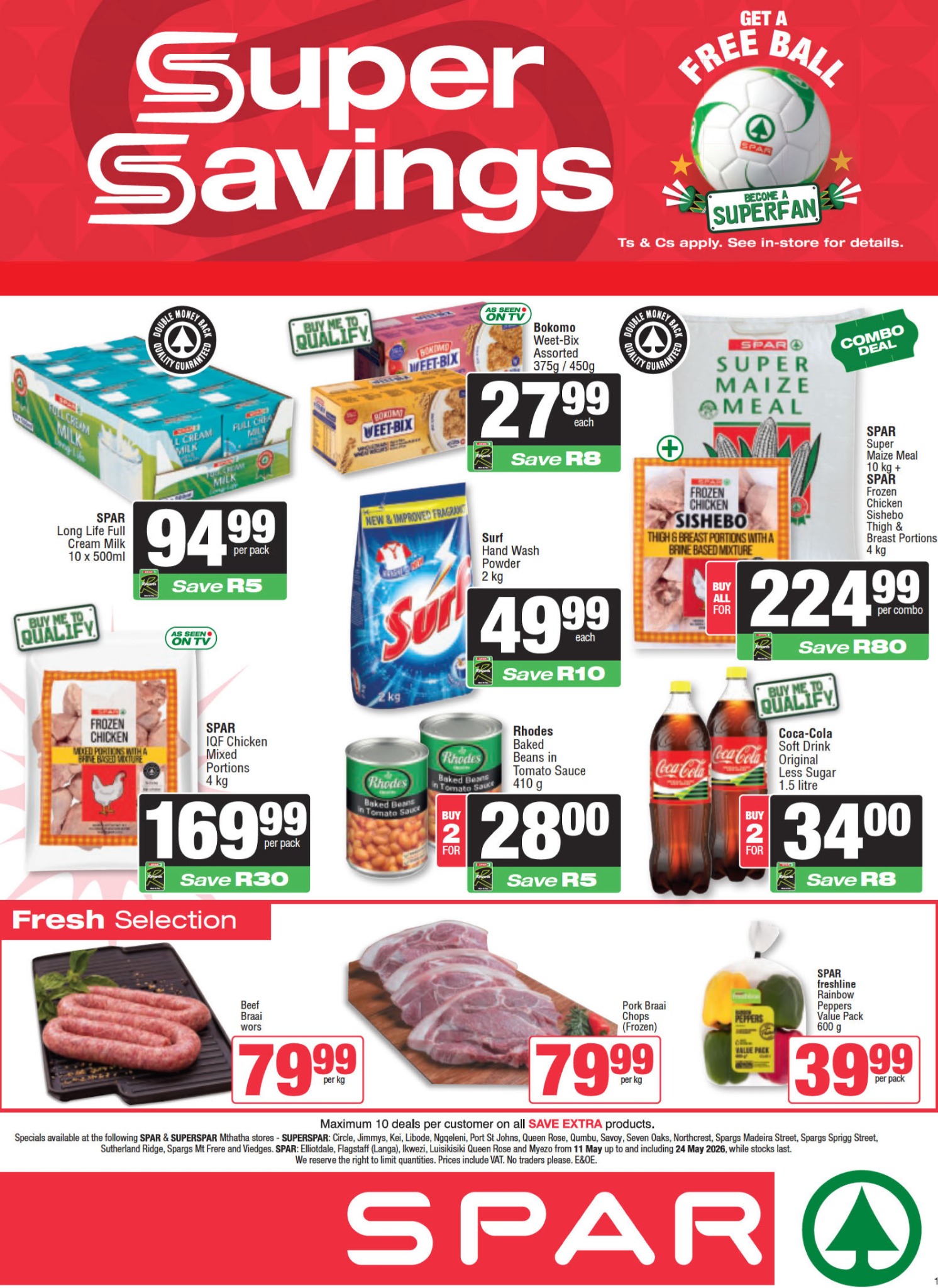 Guzzle Catalogue Specials Facebook ad: SPAR & SUPERSPAR Mthatha: Super Savings (11 May…