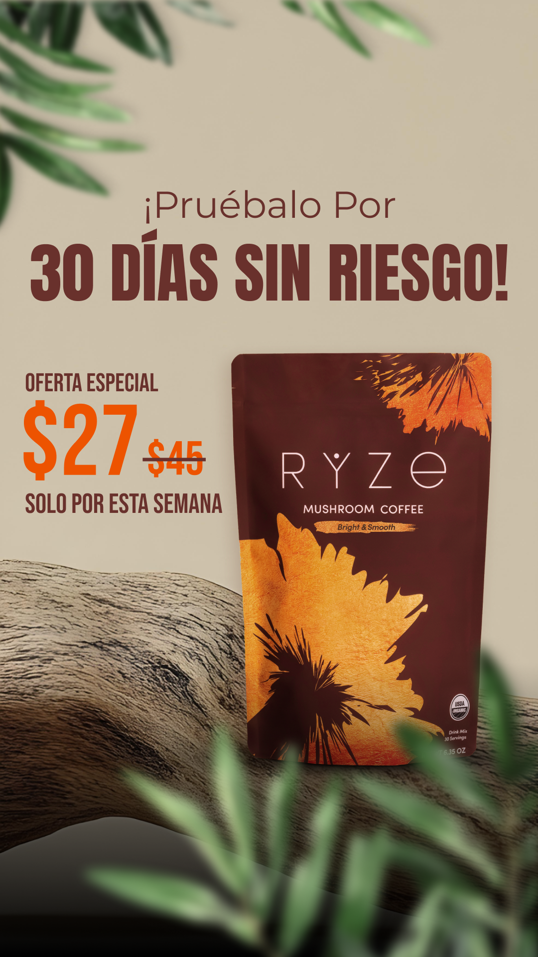 RYZE Superfoods Facebook ad