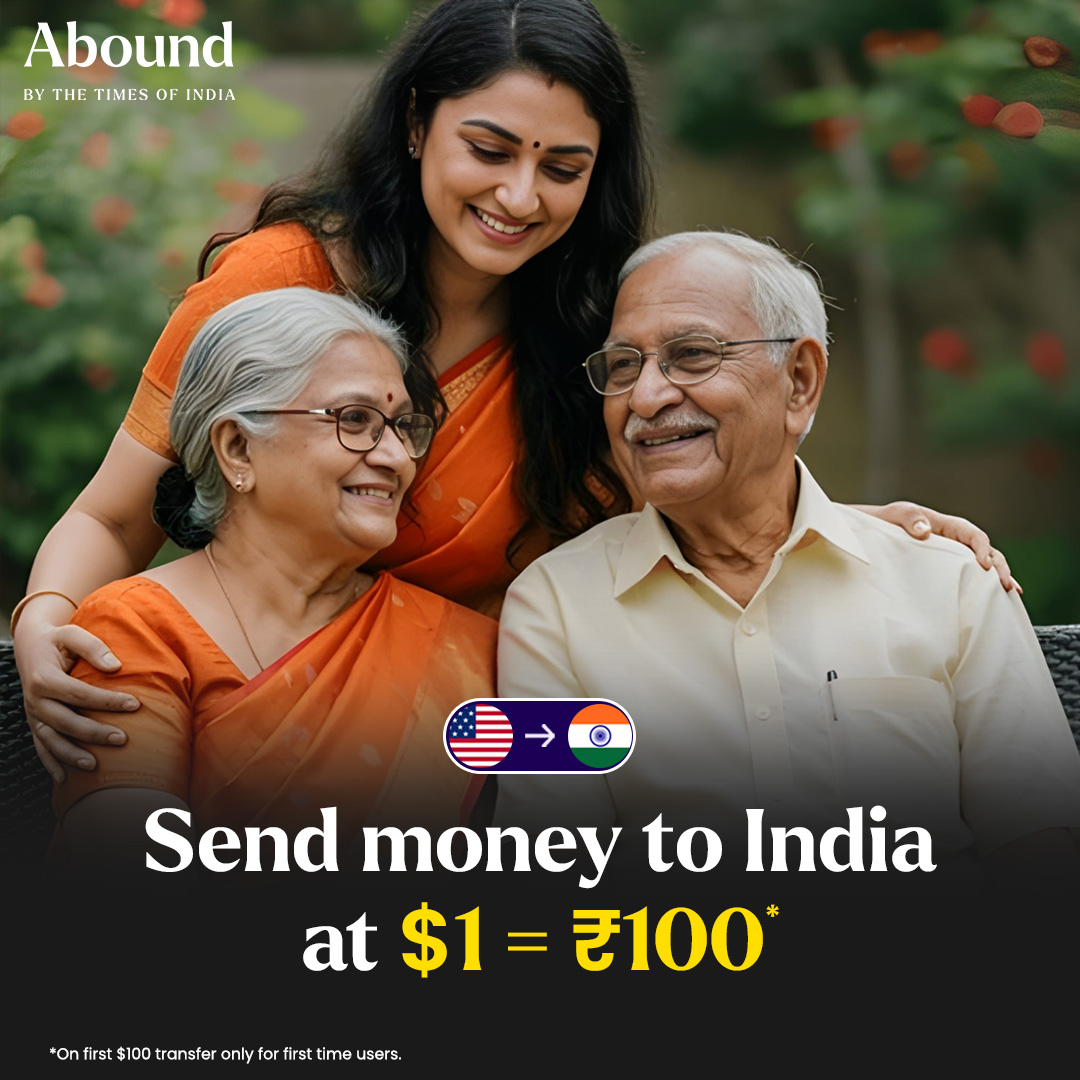 Abound by The Times of India Facebook ad: Send ₹100 per $1 to India-Only on Abound