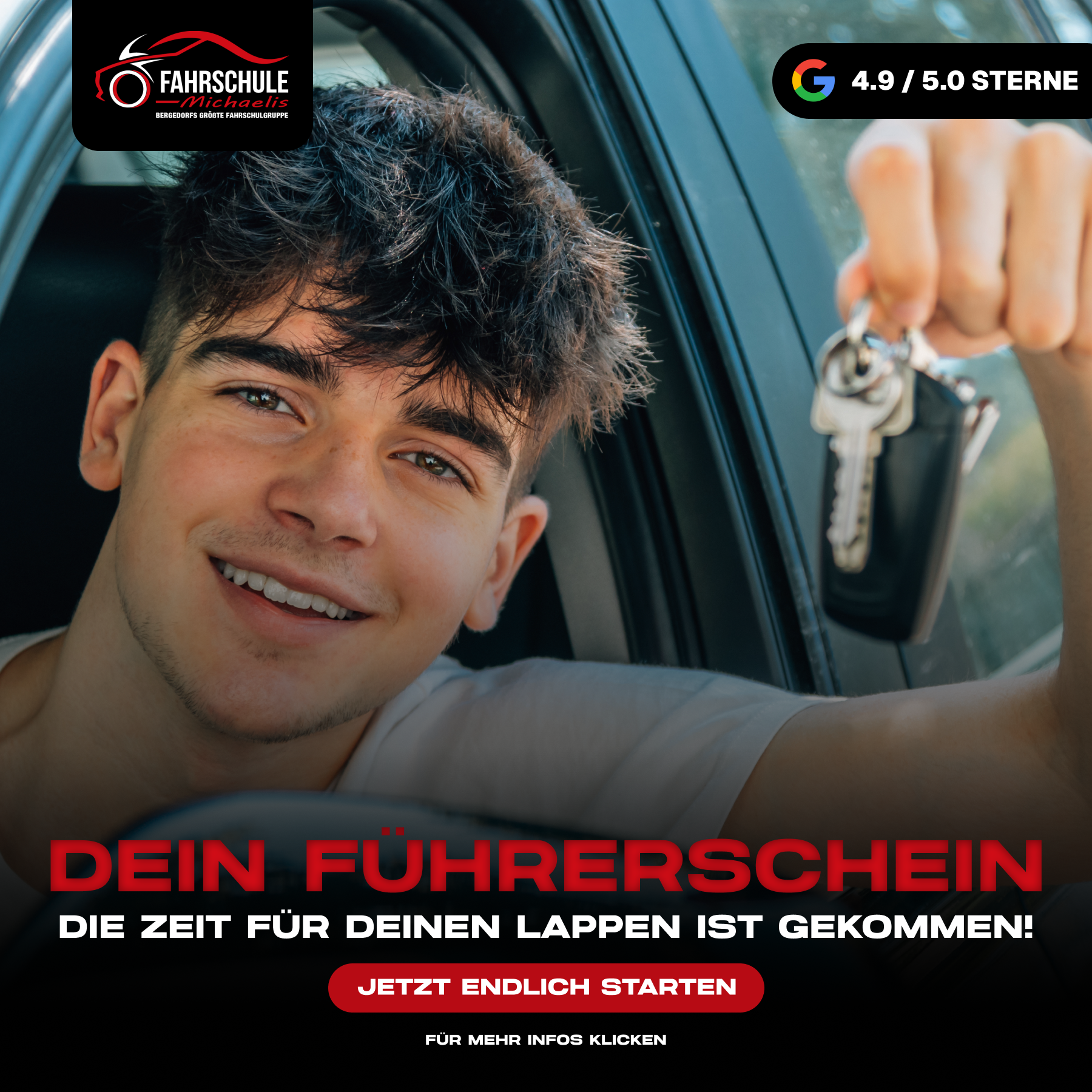 Fahrschule Michaelis Facebook ad: Immernoch kein Lappen? 