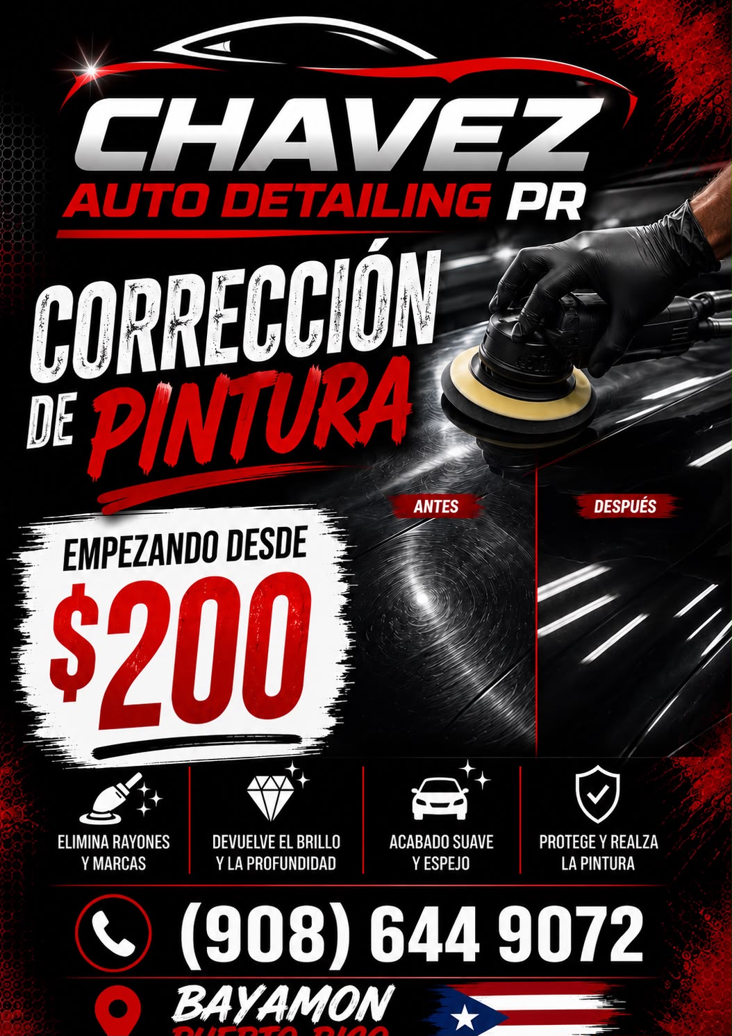 Chavez Auto Detailing PR Facebook ad: Protege la pintura de tu vehículo!