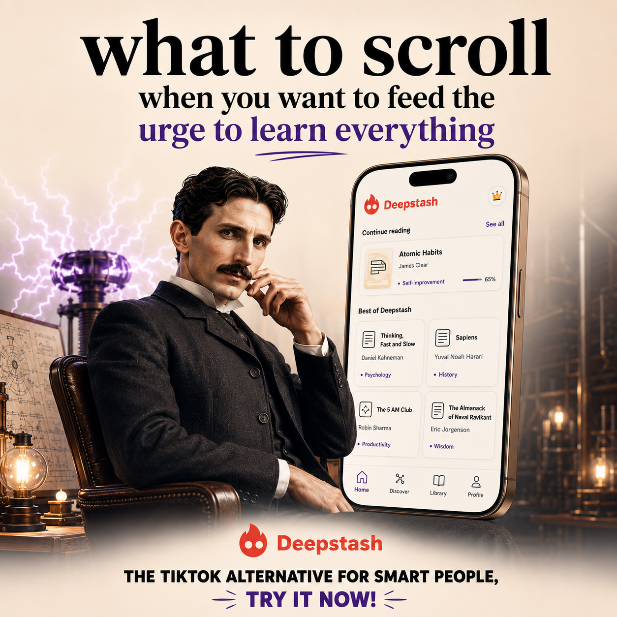 Deepstash Facebook ad