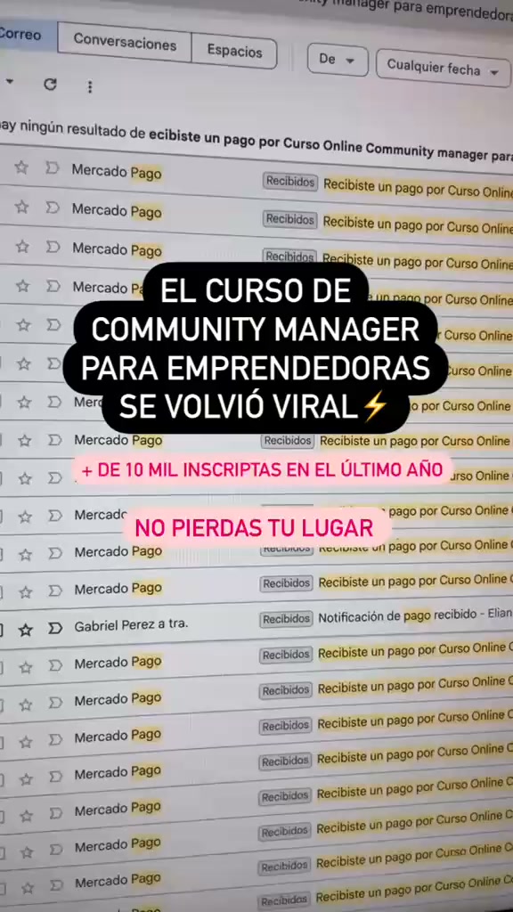 Mujeres que Emprenden Facebook ad: Curso online community manager para emprendedoras