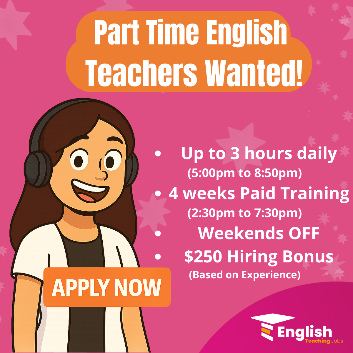 English Teaching Jobs Facebook ad