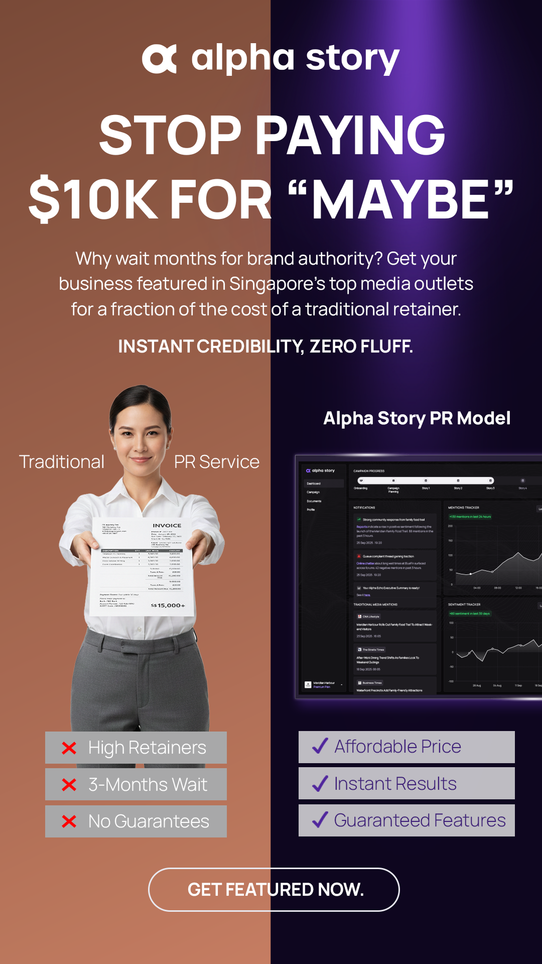 Alpha Story Facebook ad from Jan 8, 2026