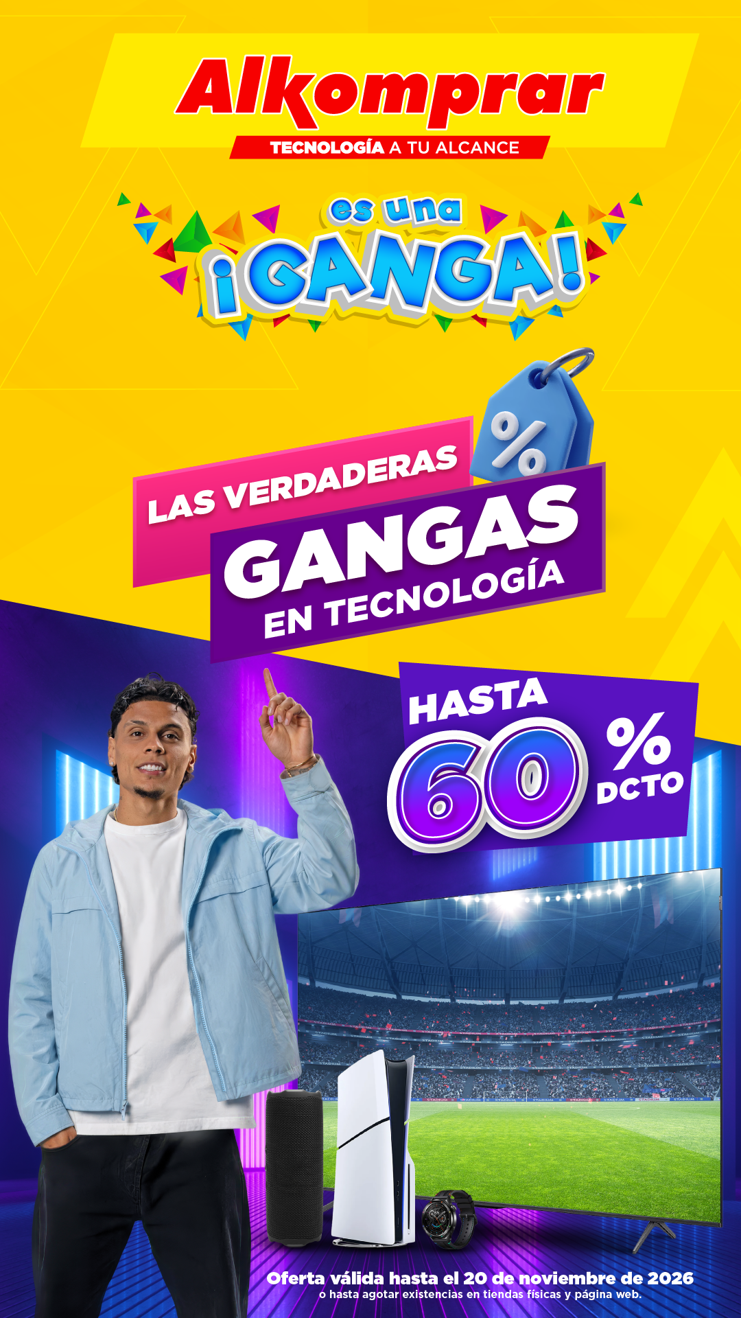 Alkomprar Facebook ad: Hasta 60% Off