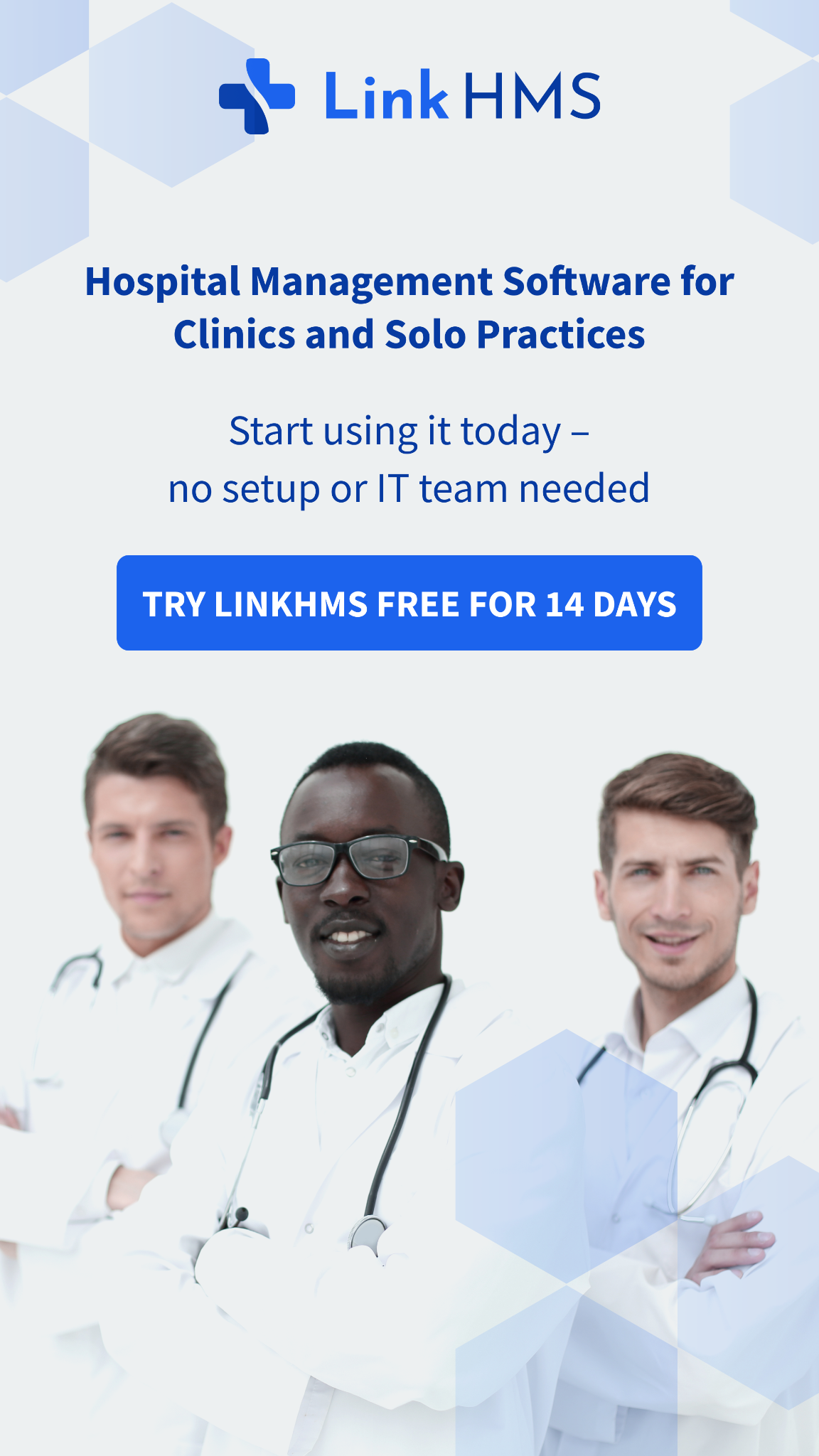 Link HMS - Clinic Management System Facebook ad from Jun 2, 2026