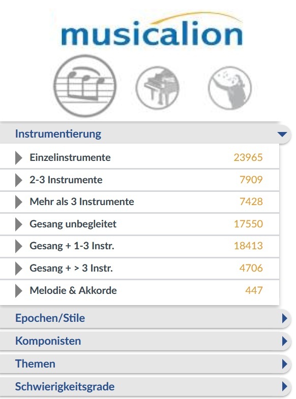 Musicalion.com Facebook ad: Noten zum Herunterladen - Sheet music to download