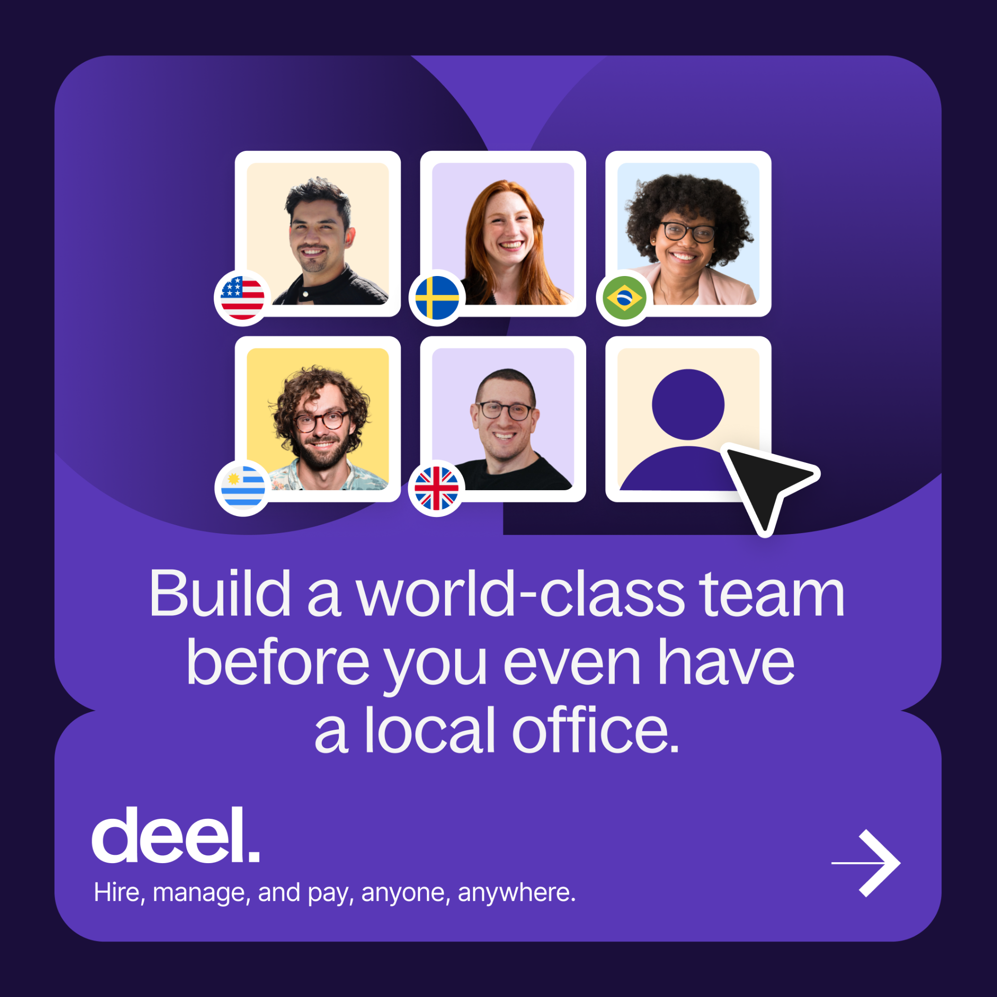 Deel Facebook ad: If global team management feels like it’s held…