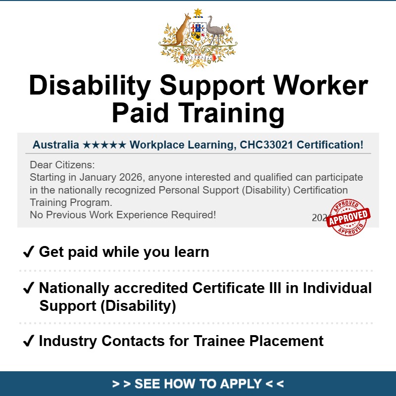 Service25 Facebook ad: Australian Disability Support Worker Training: Pathways to…
