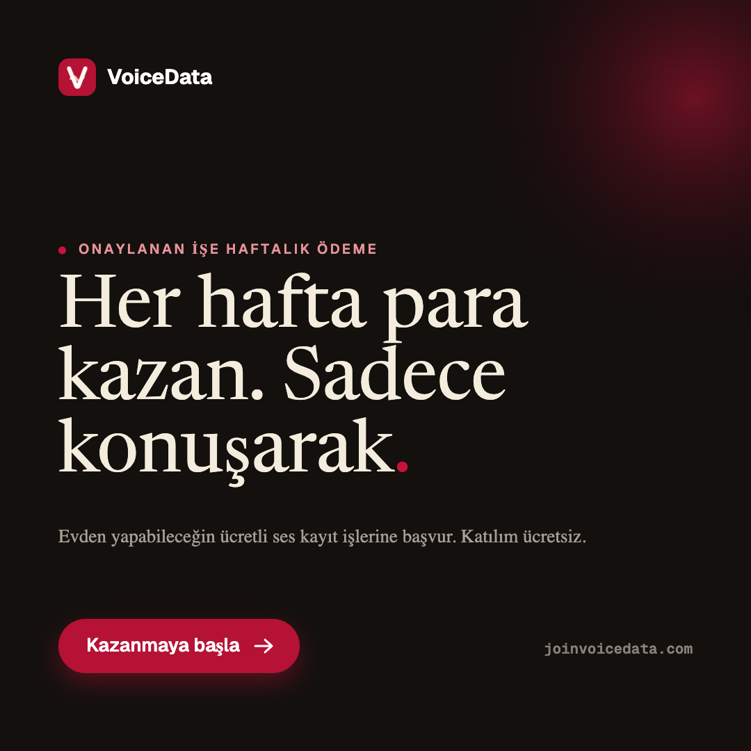VoiceData Facebook ad: Sesinle para kazan