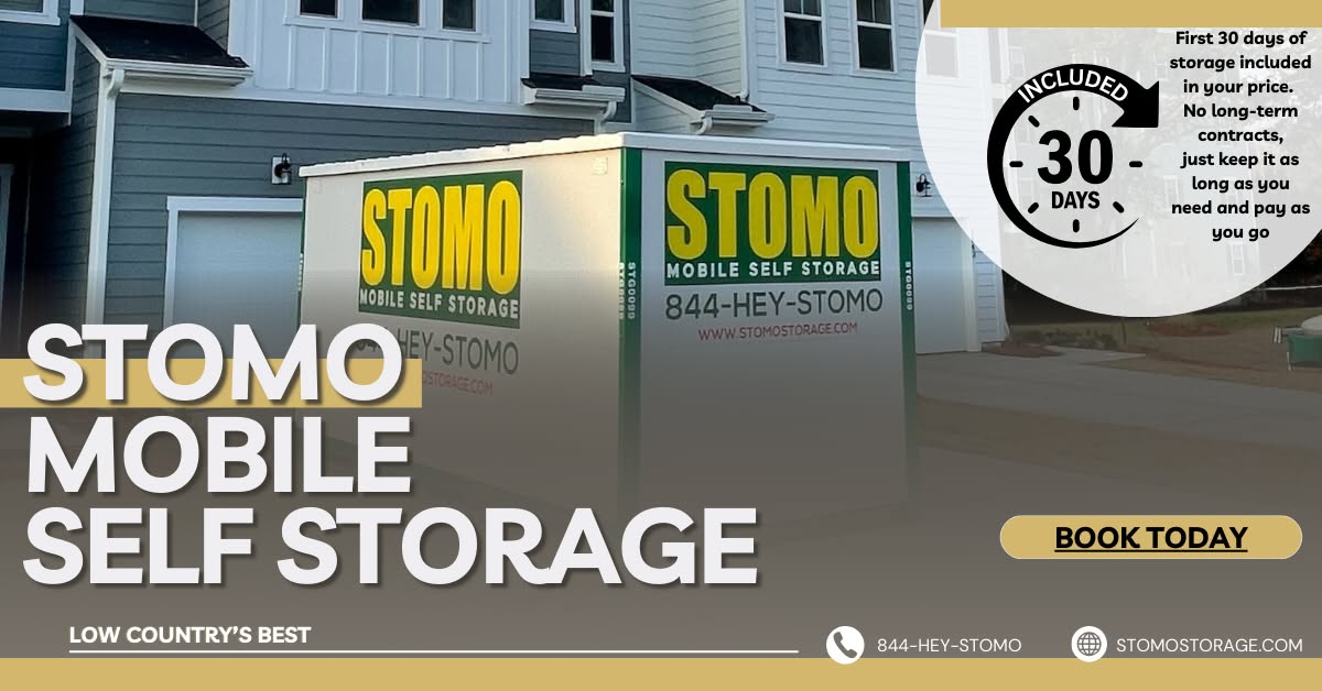 Stomo Mobile Storage Facebook ad: StoMo Mobile delivers portable storage to your door…