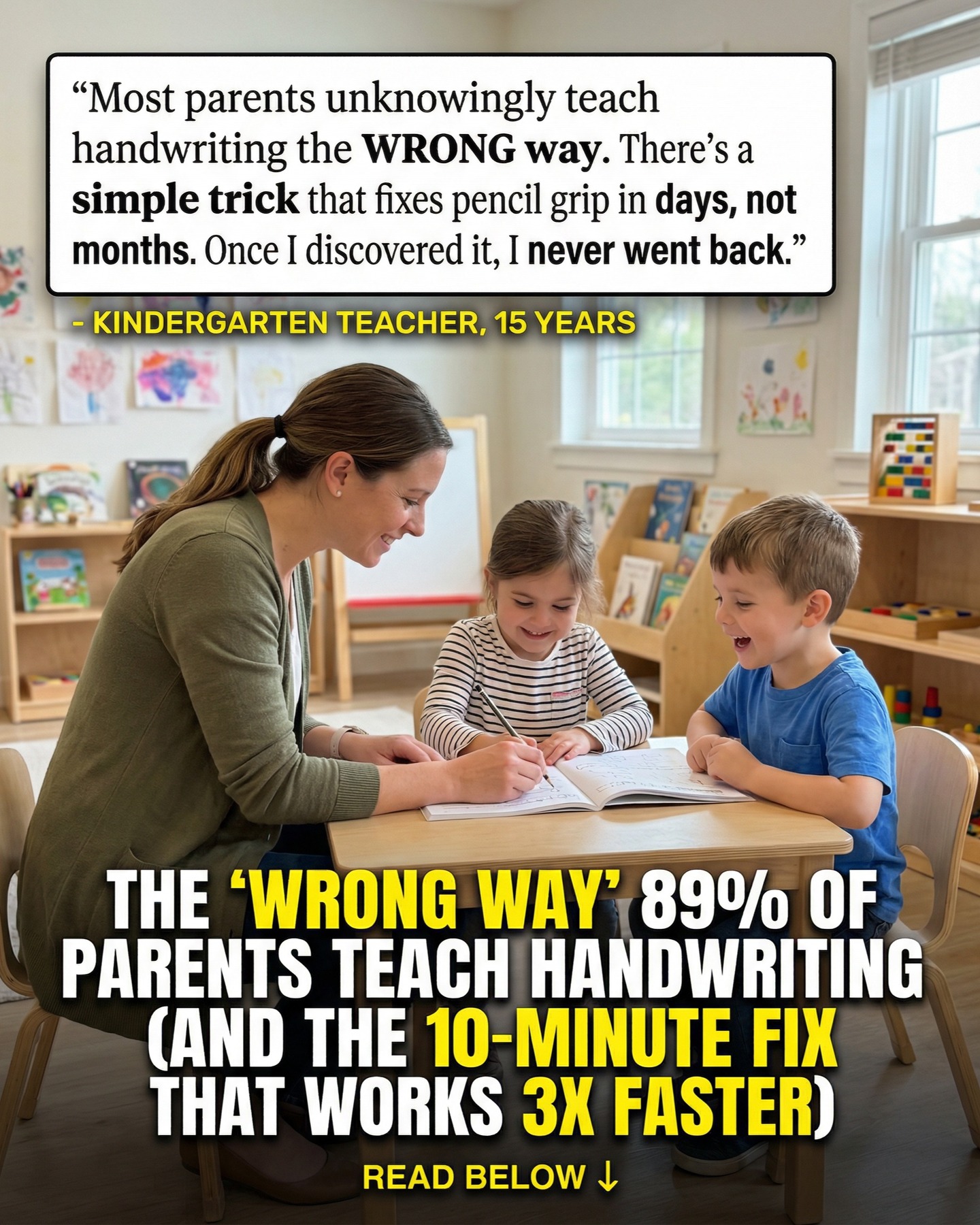 Early Learning Insider Facebook ad: Most parents teach handwriting wrong. Here's the simple…