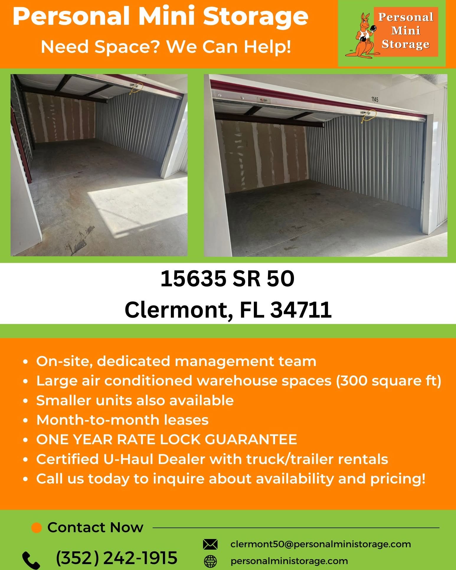 Jake Smith Facebook ad: MOVE IN SPECIAL! Large Air Conditioned Warehouse Units For…