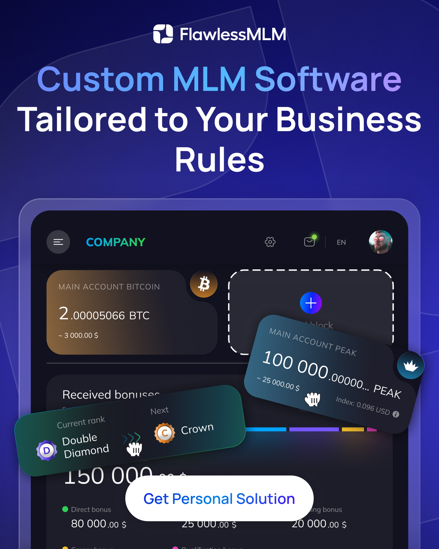 FlawlessMLM Global Facebook ad: White-Label MLM Infrastructure