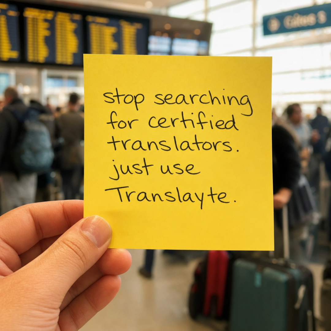 Translayte Facebook ad: Certified in 30+ Countries. Delivered from 12hrs.