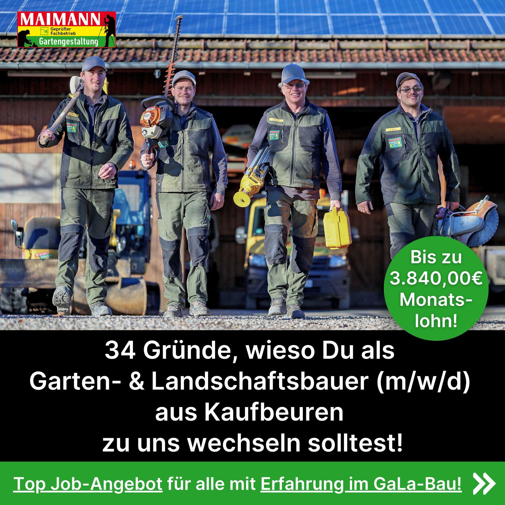 Candidate Flow Jobs Galabau Facebook ad: Du möchtest ein unwiderstehliches Job-Angebot?