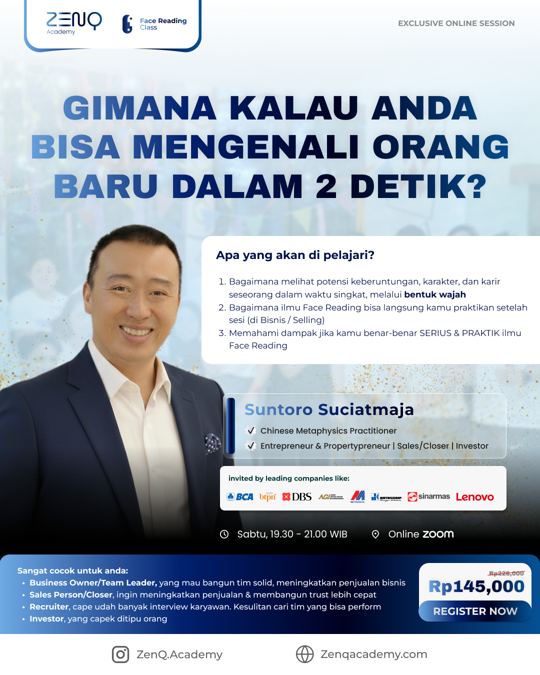 Zenq academy indonesia Facebook ad: Pake Face Reading, Building Relationship Jadi GAMPANG