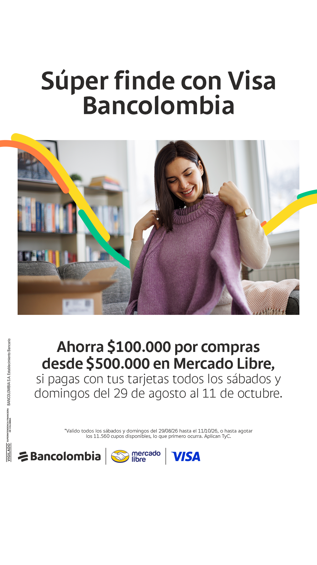 Bancolombia Facebook ad: Super Finde Visa