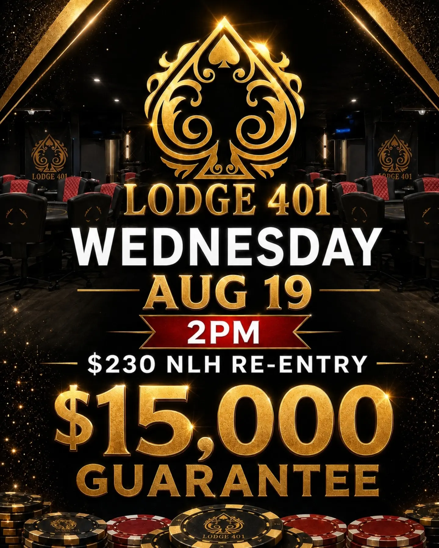 lodge401poker Facebook ad: Wednesday Tourney