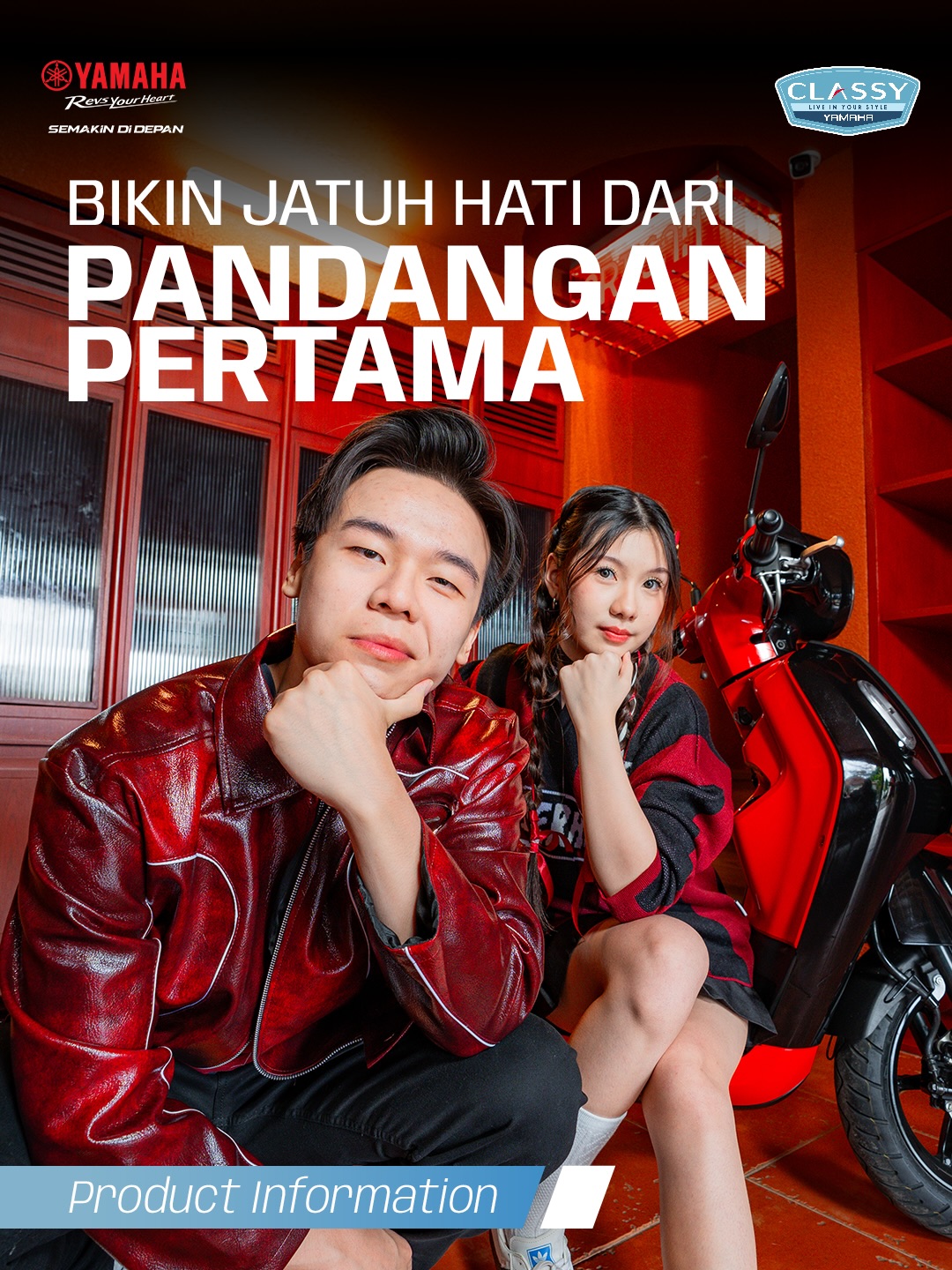 Yamaha Motor Indonesia Facebook ad: Desain simple, warna playful.