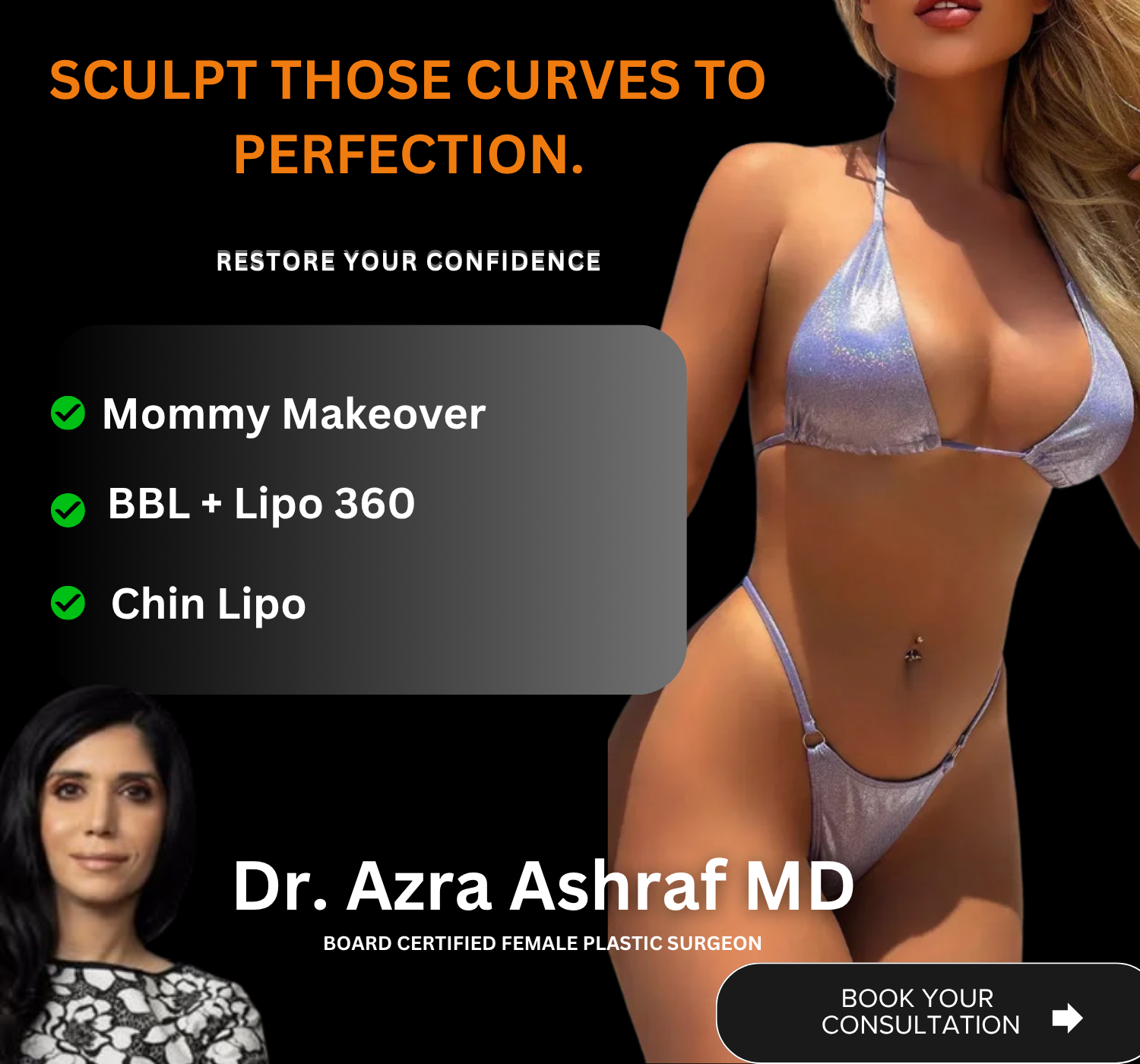 Panache Plastic Surgery Facebook ad: Let California-renowned, board-certified plastic surgeon Dr.