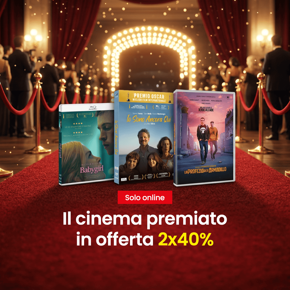 Feltrinelli Librerie Facebook ad: 2 film premiati a -40%