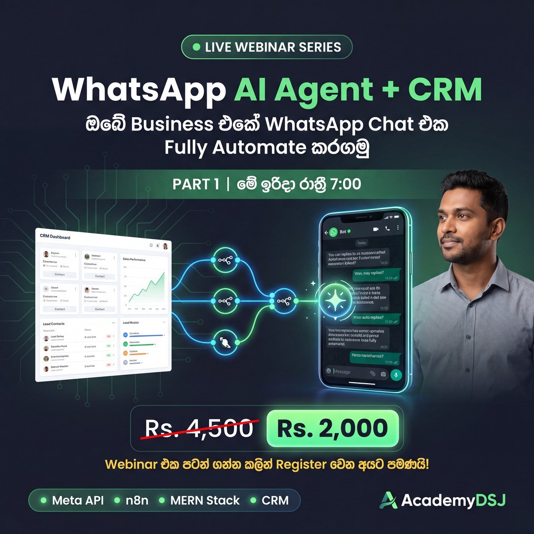 Academydsj Facebook ad: WhatsApp AI Agent + CRM | LIVE Webinar…