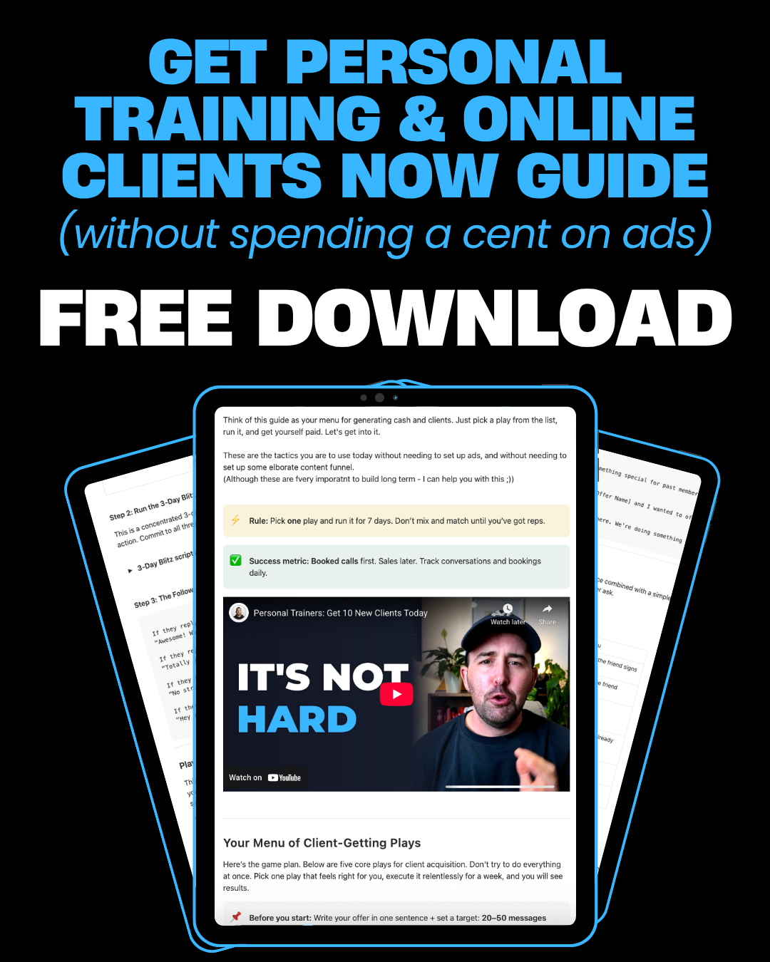 Kieran O'Dwyer Fitness Business Mentor Facebook ad: The Simple Way Fitness Coaches Get Clients Today.