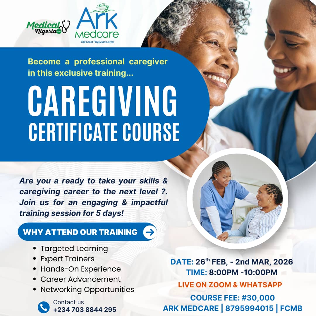 Medical Nigeria Facebook ad: Caregiving Certificate Course, Enroll for the Next Cohort…