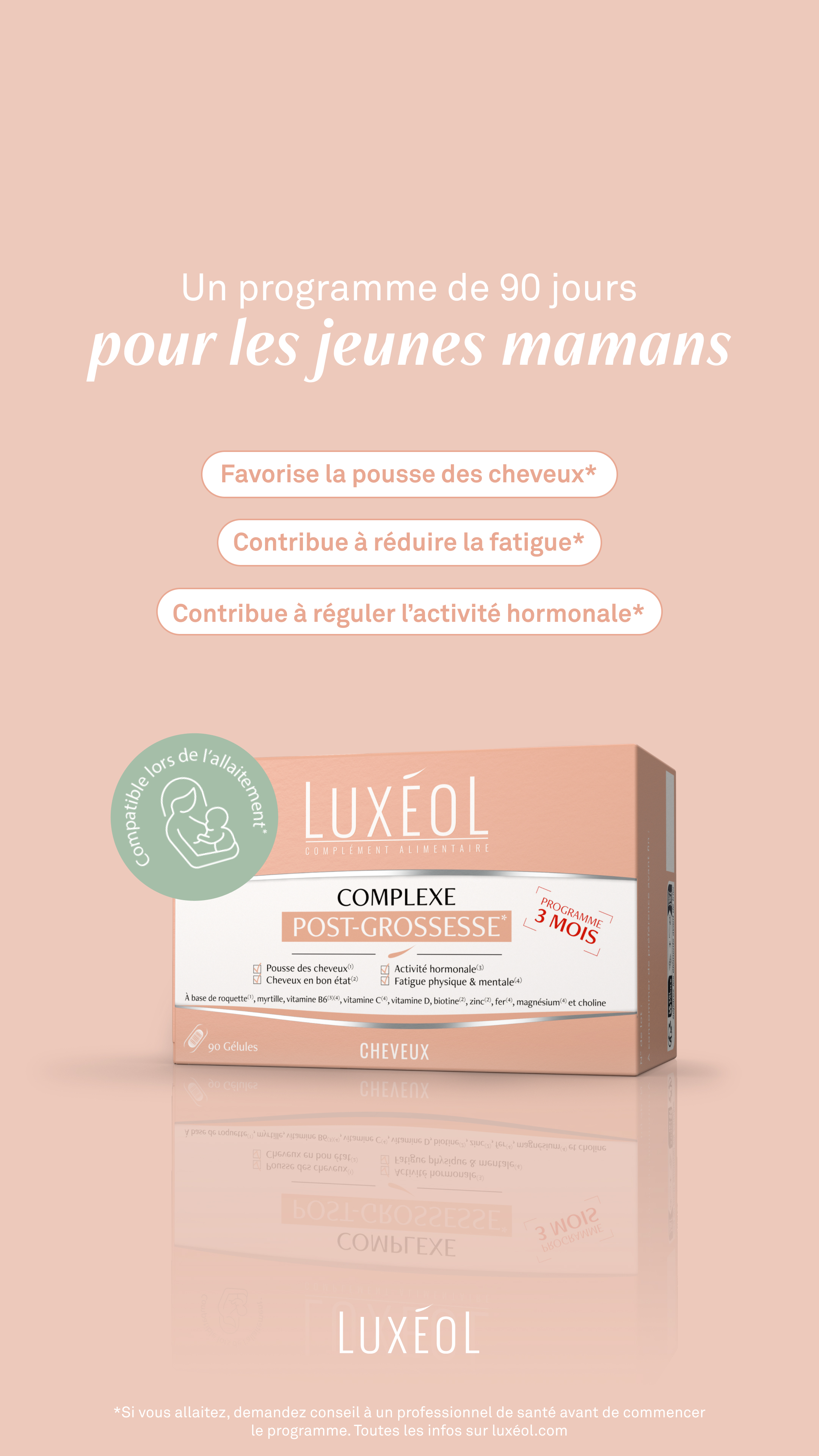 Luxéol Facebook ad: Complexe Post-Grossesse Luxéol