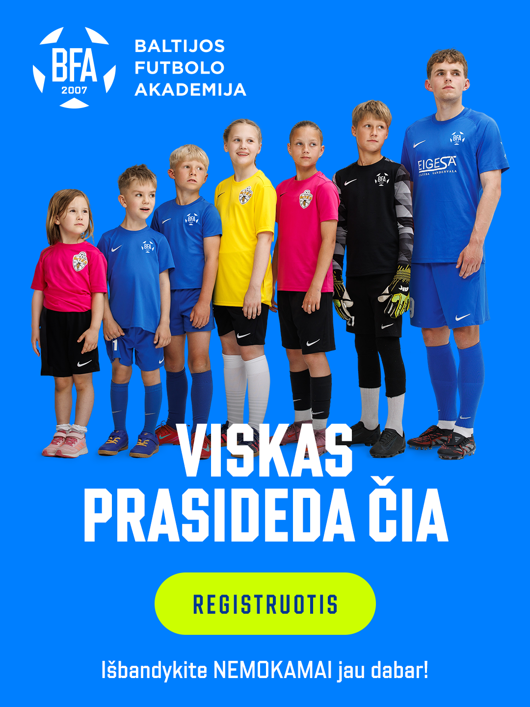 Baltijos Futbolo Akademija Facebook ad: Prisijunkite prie BFA