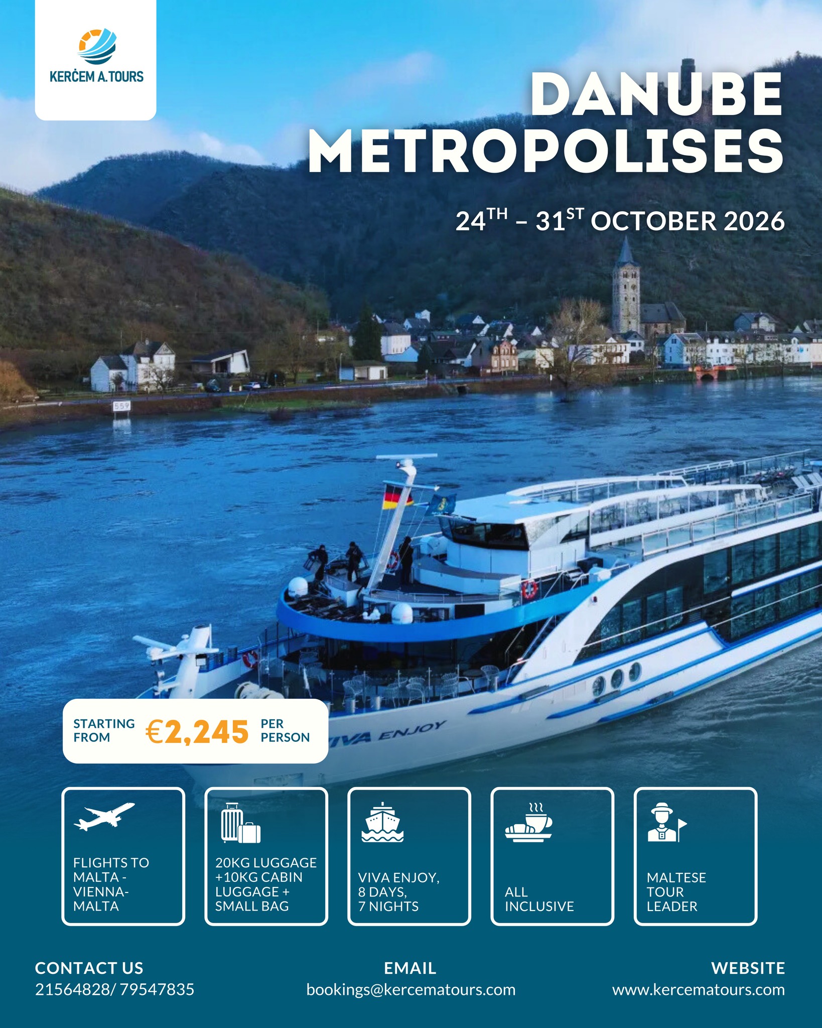 Kercem A' Tours Facebook ad: Danube Metropolises Cruise