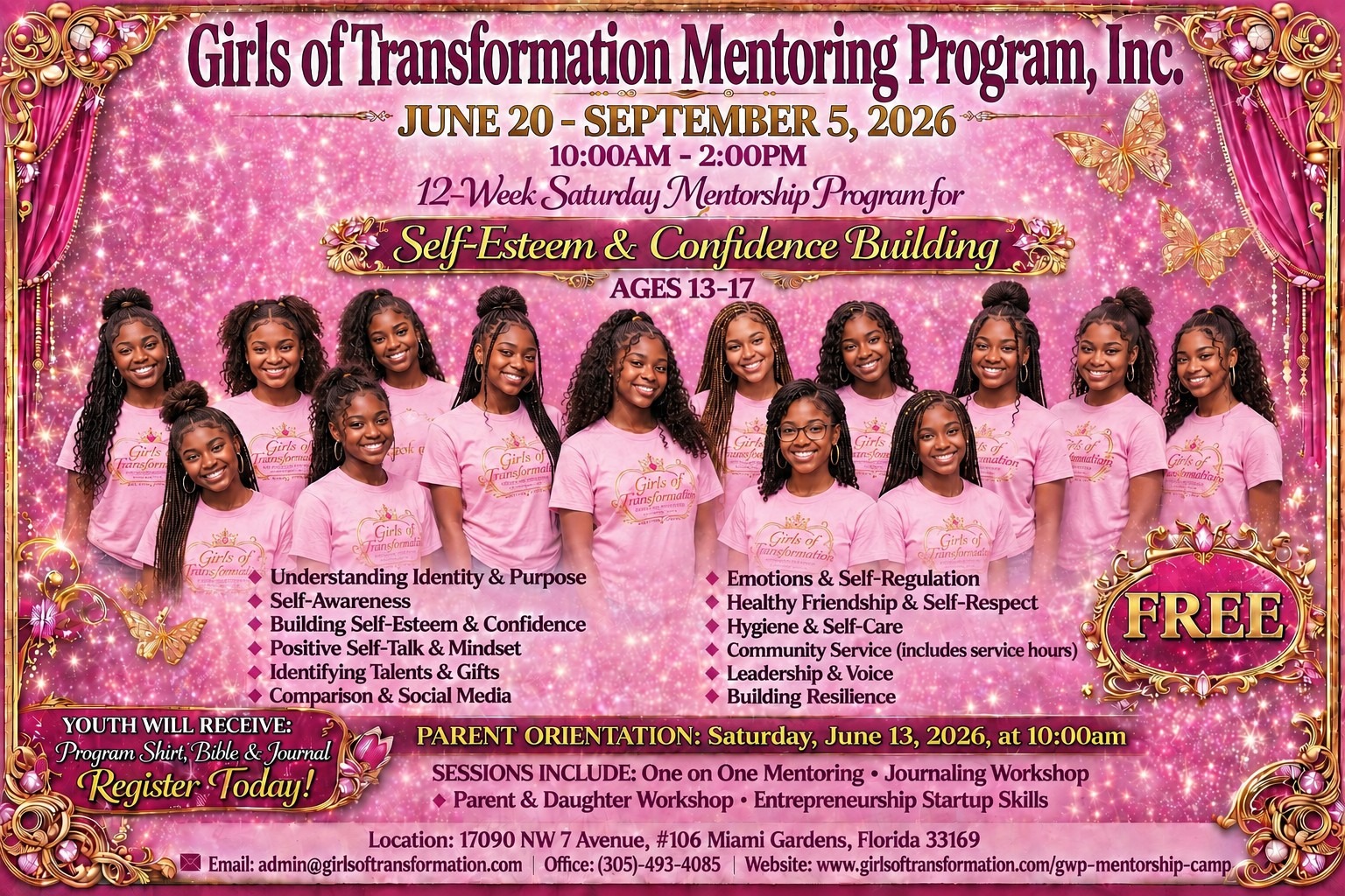 Girls of Transformation Mentoring Program, Inc. Facebook ad: Today's youth face unique challenges, from social media…